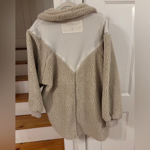 Free People Mvmt Fall To Rise Jacket 1/4 zip Size Med oversized tan/cream - Picture 4 of 7